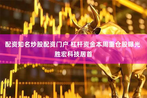 配资知名炒股配资门户 杠杆资金本周重仓股曝光 胜宏科技居首