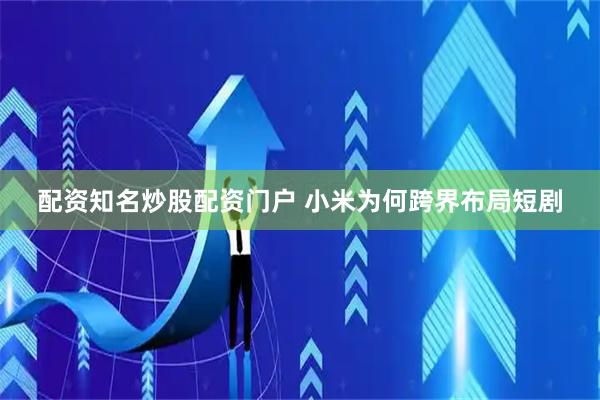 配资知名炒股配资门户 小米为何跨界布局短剧